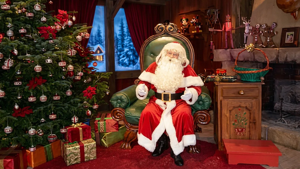 Recreación del encuentro con Papá Noel durante la Navidad de Disneyland Paris