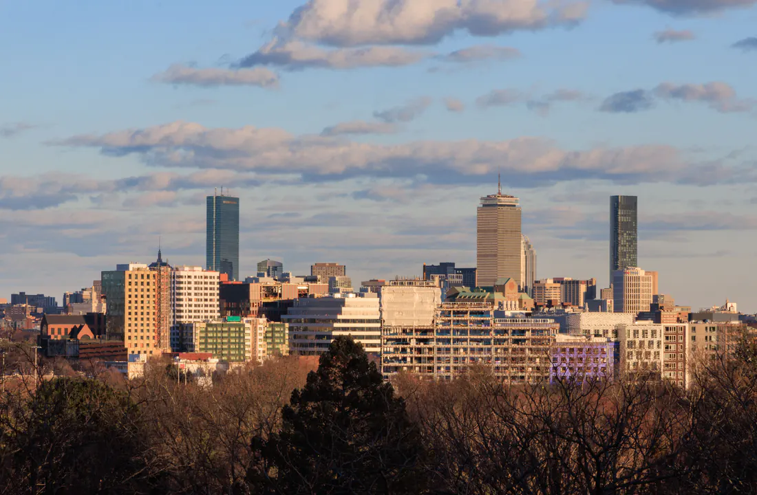 Skyline de Boston para visitar Nueva Inglaterra