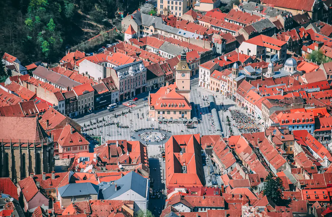 Tejados de Brasov en Transilvania