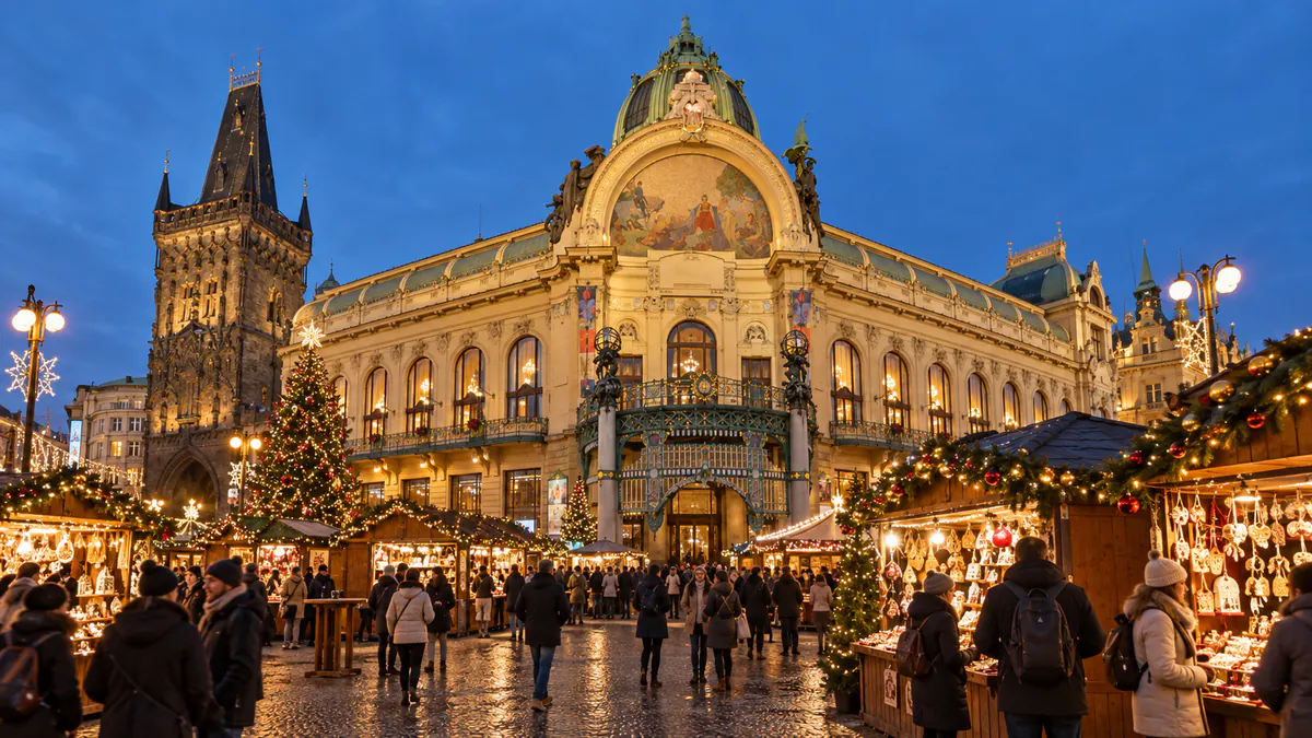 Mercadillo navideño de Náměstí Republiky en Praga
