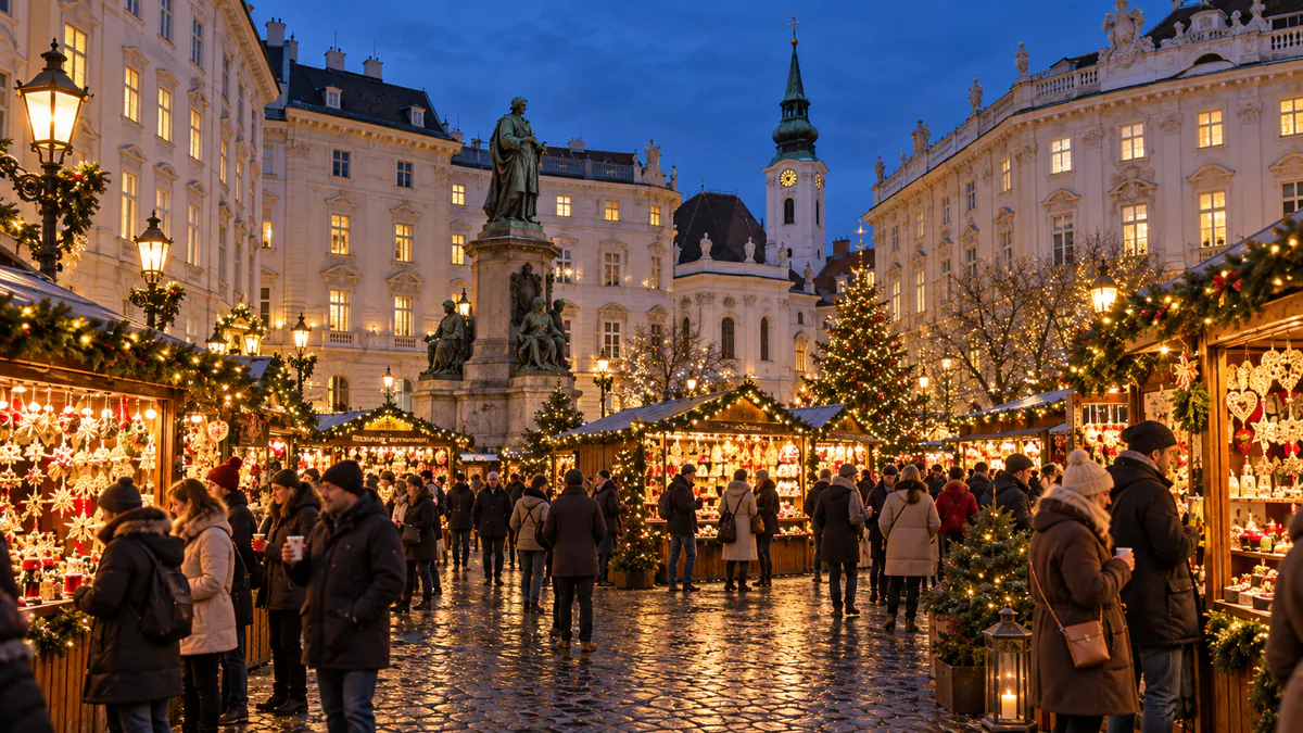 Recreación del mercado navideño de Freyung en Viena