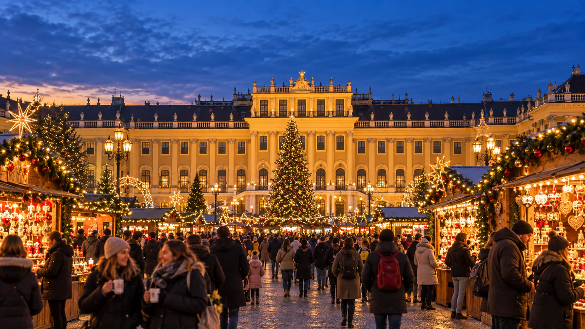 Recreación del mercado navideño de Schönbrunn en Viena