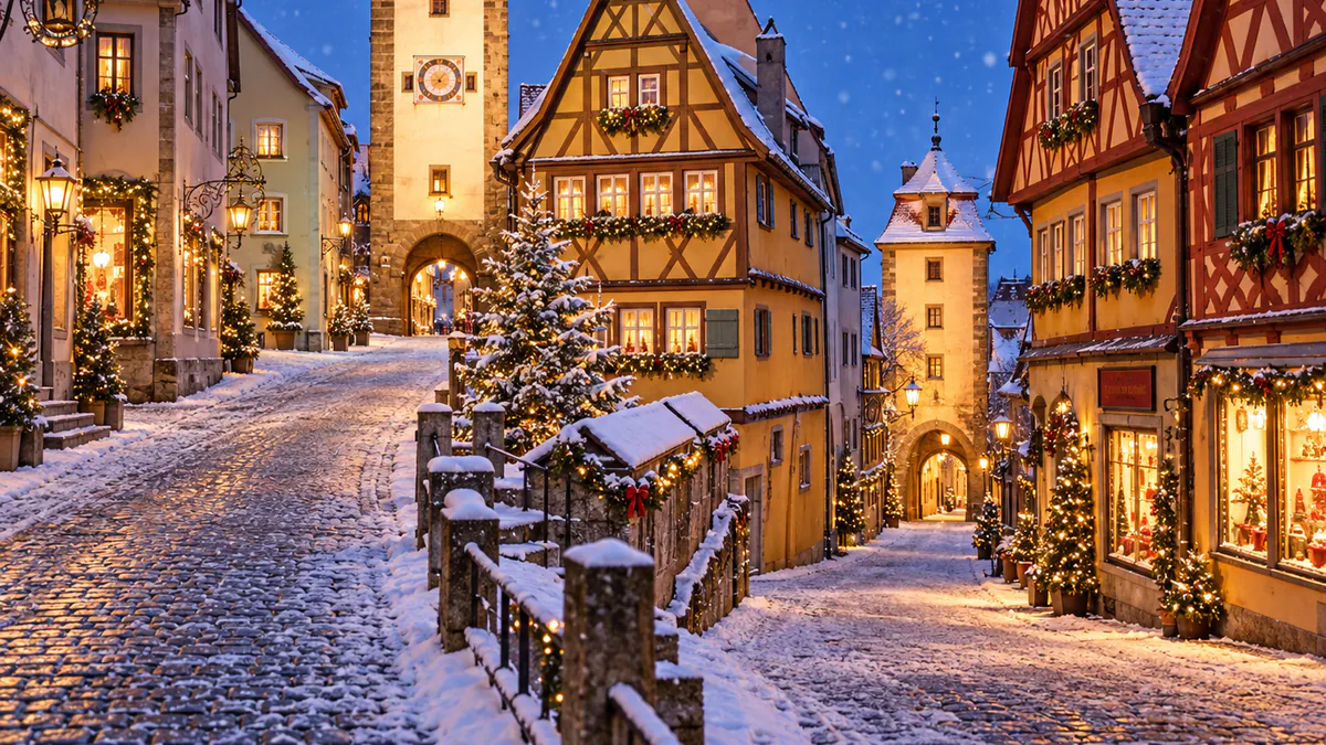 Mercado navideño de Rothenburg en su casco medieval