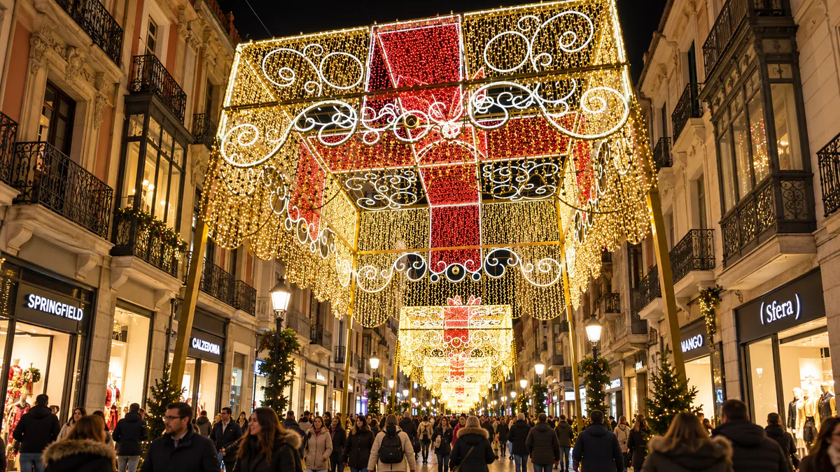 Recreación del espectáculo de luces de la calle Santiago de Valladolid