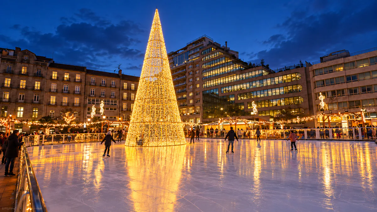Recreación de una pista de hielo navideña en Vigo